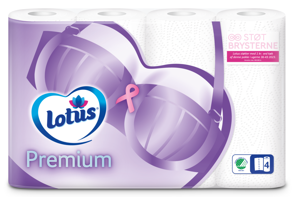 Støt Brystkræftsagen når du køber Lotus toiiletpapir og køkkenrulle